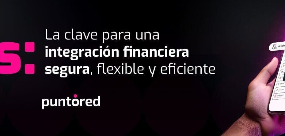 Representación gráfica de una API conectando diferentes servicios financieros.